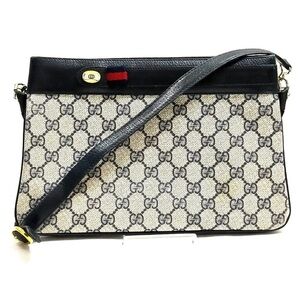 Gucci Sherryline Navy Blue PVC Leather Shoulder Bag